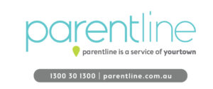 Parentline Logo with phone and website